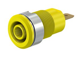 STAUBLI 23.3000-24 BANANA JACK, 4MM, 24A, QC, YELLOW, PK2