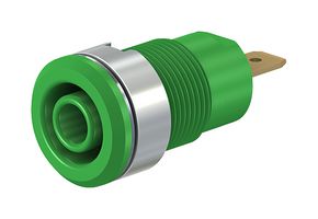 STAUBLI 23.3000-25 BANANA JACK, 4MM, 24A, QC, GREEN, PK2