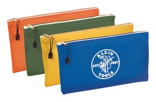 KLEIN TOOLS 5140 ZIPPER BAG, OLIVE/ORANGE/BLUE/YEL, 4PK