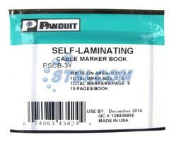 PANDUIT PSCB-3Y WIRE & CABLE MARKER, 25.4X 76.2MM, WHT