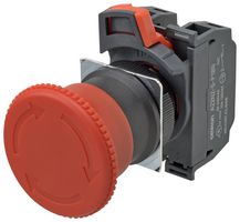 OMRON INDUSTRIAL AUTOMATION A22NE-M-P202-N E-STOP PB SWITCH, DPST-NC, 10A, 120VAC
