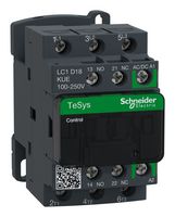 SCHNEIDER ELECTRIC LC1D18KUE CONTACTOR, 3PST-NO, 250V, DIN RAIL/PANEL
