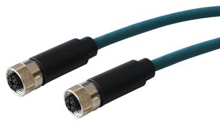 BULGIN LIMITED PXPTPU12FBF08XFB010PU SENSOR CORD, 8P M12 RCPT-RCPT, 1M