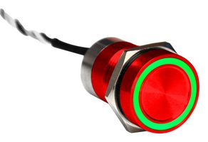 BULGIN LIMITED MC16MORGR CAPACITIVE SW, DPDT, 0.01A, 12V, GRN/RED