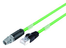 BINDER 79-9723-100-08 SENSOR CORD, 8P M12-RJ45 PLUG, 10M