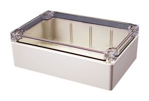 HAMMOND 1554H2GYCL SMALL ENCLOSURE, SMALL, PC, GREY/CLEAR