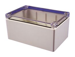 HAMMOND 1554T2GYCL SMALL ENCLOSURE, SMALL, PC, GREY/CLEAR