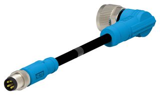 TE CONNECTIVITY T4052118004-001 SENSOR CORD, 4P M8 PLUG-M12 RCPT, 19.7"