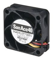 SANYO DENKI 9GA0412G7001 DC AXIAL FAN, 12.7CU.FT/MIN, BALL, 40MM