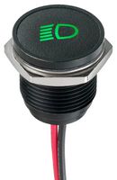 APEM Q16F5BXXHG12E-397 LED PANEL INDICATOR, GREEN, 16MM, 12VDC