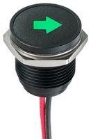APEM Q16F5BXXHG12E-3K6 LED PANEL INDICATOR, GREEN, 16MM, 12VDC