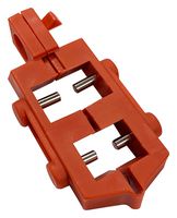 BRADY SINGLE POLE CIRCUIT BREAKER EA SNAP ON BREAKER LOCKOUT, RED, NYLON ROHS COMPLIANT: NA