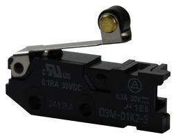 OMRON ELECTRONIC COMPONENTS D3M-01K2-3 MICROSW, SPST, 0.1A, 30VDC, 51GF, QC