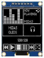 MIDAS DISPLAYS MDOB128128CV-WS OLED MODULE, COB, 128X128PIXEL, 3.3V