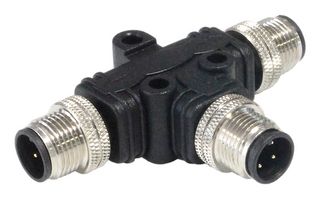 BULGIN LIMITED PXPPVC12TSMM04AFIIFI SENSOR SPLITTER, 4P M12 PLUG-2XM12 PLUG