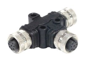 BULGIN LIMITED PXPPVC12TSFF12AFBBFB SENSOR SPLITTER, 12P M12 RCPT-2XM12 RCPT