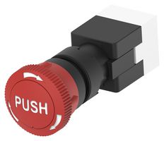 ALCOSWITCH - TE CONNECTIVITY PBES16N50R E-STOP SW, SPST-NC/NO, 3A, 125VAC/PANEL