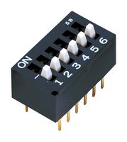NIDEC COMPONENTS CES-0602MC DIP SWITCH, 6PST-NO, 0.1A, 6VDC, THT