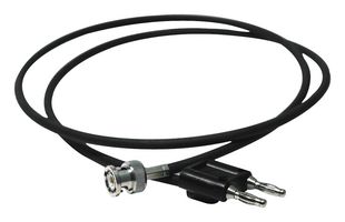 MUELLER ELECTRIC BU-5070-B-12-0 BNC PLUG-4MM BANANA PLUG, BLK, 12"