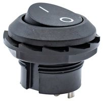E-SWITCH RR3130ABLKBLKFS ROCKER SWITCH, SPST, 10A, 125VAC, PANEL