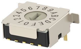 TE CONNECTIVITY - ALCOSWITCH MRSSH4DC16SMGWTR ROTARY CODED SW, 16POS, 0.02A/20V, SMD