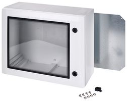 FIBOX ARCA 304021W ENCLOSURE W/WINDOW, MULTIPURPOSE, GRY/PC
