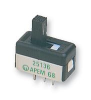 APEM 25136NLDH6 SLIDE SWITCH, SPDT, GOLD