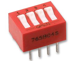 GRAYHILL 76SB04ST SWITCH, SPST, 4 POS, RAISED ROCKER