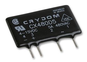 SENSATA/CRYDOM CX480D5 SSR, PCB MOUNT, 660VAC, 15VDC, 5A