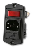 BULGIN LIMITED BVA01/Z0000/02 CONN, IEC C14 INLET, 10A/250VAC, SNAP-IN