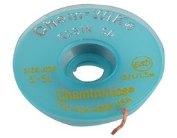 CHEMTRONICS 5-5L BRAID, DESOLDERING, ROSIN, 5FT
