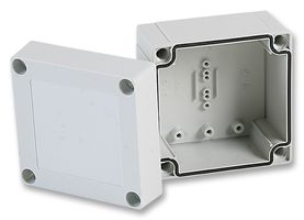 FIBOX PC 95/75 HG ENCLOSURE BOX, GREY LID, 100X100X75MM