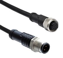 AMPHENOL LTW M12A08ML-12AFL-SB002 CABLE ASSY, M12 PLUG-RCPT, 2M