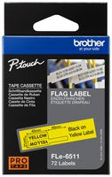 BROTHER FLE6511 TAPE, LABEL PRINTER, BLK/YLW, 45MMX21MM