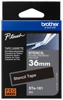 BROTHER STE161 TAPE, LABEL PRINTER, BLK/WHT, 3MX36MM
