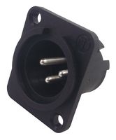 NEUTRIK NC3MPP XLR Audio Connector, Plug, 3, Panel Mount, Plastic Body, Silver Plated Contacts RoHS Compliant: Yes