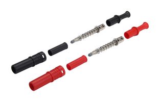 CAL TEST ELECTRONICS CT3202 BANANA PLUG SET, 4MM, 36A/600V, BLK/RED