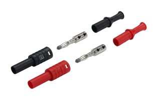 CAL TEST ELECTRONICS CT3205 BANANA PLUG SET, 4MM, 36A/1KV, BLACK/RED