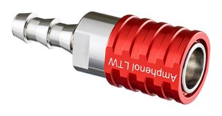 AMPHENOL LTW SQD-02SBBN-PRD001 LIQUID COOLING SOCKET, VALVE, RED, 1/4IN
