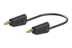 STAUBLI 64.1030-05028 STACK 4MM BANANA PLUG-PLUG, BLACK, 500MM