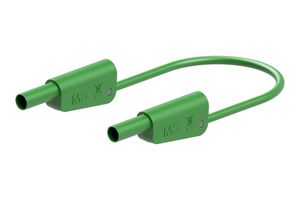 STAUBLI 64.1030-05023 STACK 4MM BANANA PLUG-PLUG, GREEN, 1M