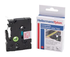 HELLERMANNTYTON 596-99232 LABEL TAPE, RED ON WHITE, 8MX12MM, PET