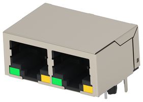 TE CONNECTIVITY 2496693-4 RJ45 CONN, R/A JACK, 8P8C, 2GANG, THT