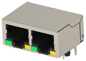 TE CONNECTIVITY 2496696-4 RJ45 CONN, R/A JACK, 8P8C, 2GANG, THT