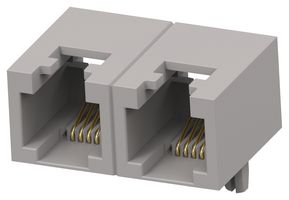 TE CONNECTIVITY 2497282-2 RJ11 CONN, R/A JACK, 6P4C, 2GANG, THT