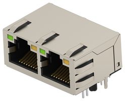 TE CONNECTIVITY 2497292-1 RJ45 CONN, R/A JACK, 8P8C, 2GANG, THT