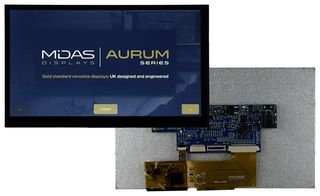 MIDAS DISPLAYS MVT-E070000C TFT DISPLAY, PCAP TS, 7", SPI/QSPI