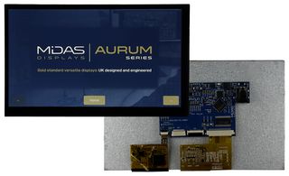 MIDAS DISPLAYS MVT-E070001C TFT DISPLAY, PCAP TS, 7", SPI/QSPI