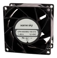 SAME SKY CFM-8025BG-490-592-20 DC AXIAL FAN, 95CFM, 15.36W, 48V