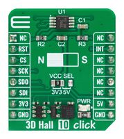 MIKROELEKTRONIKA MIKROE-5988 ADD-ON BOARD, 3D HALL 10 CLICK ROHS COMPLIANT: YES